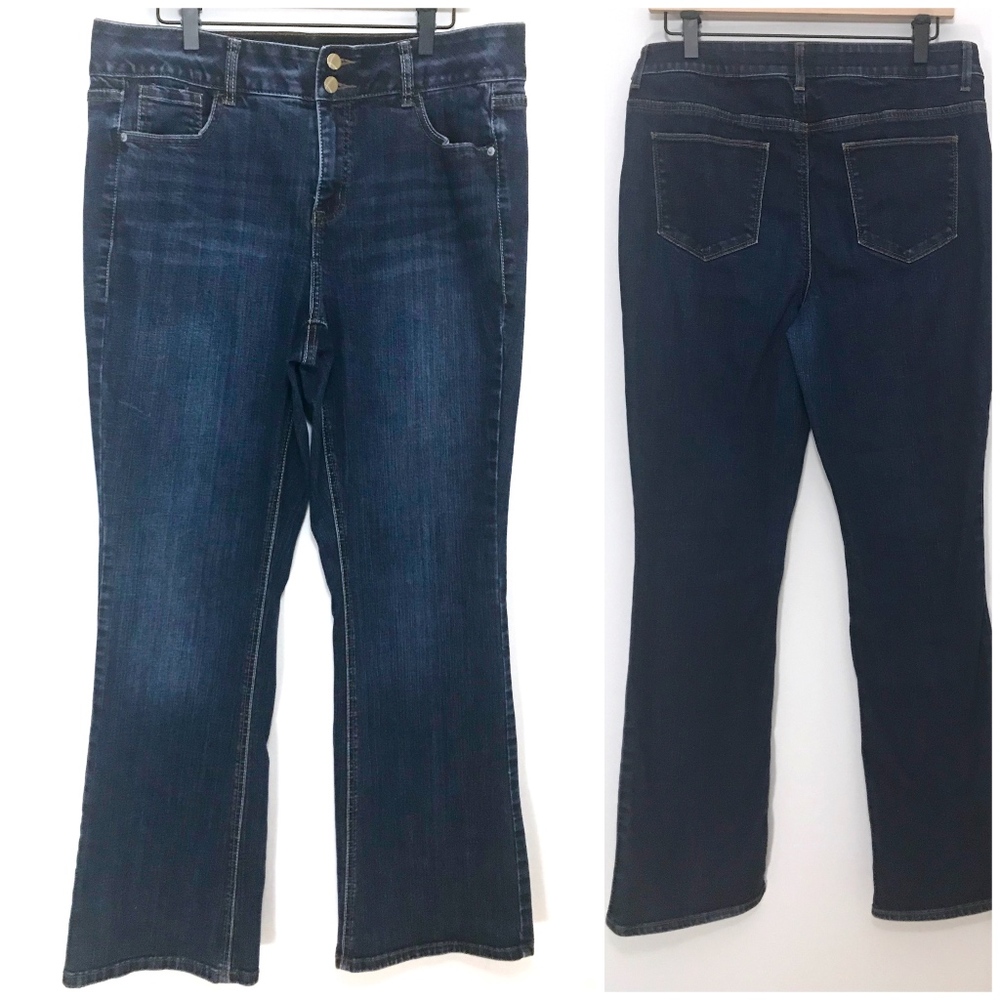 Lane Bryant Dark Wash High Rise Boot Cut Jeans